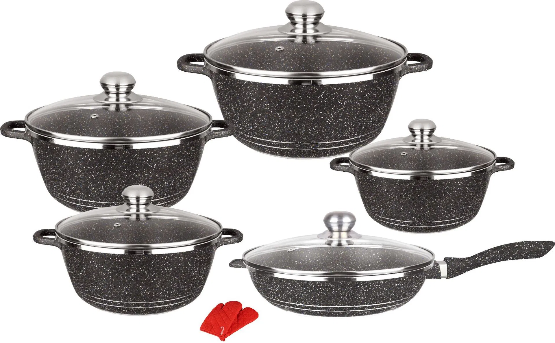 Kitchen Nonstick Pots and Pans Set Non-Stick Aluminum Cookware Set with Ceramic Coating Pots and Frying Pans Dishwasher Safe