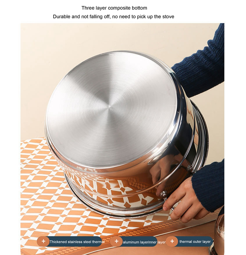 6PCS Stainless Steel Cookware Set Steamer Set