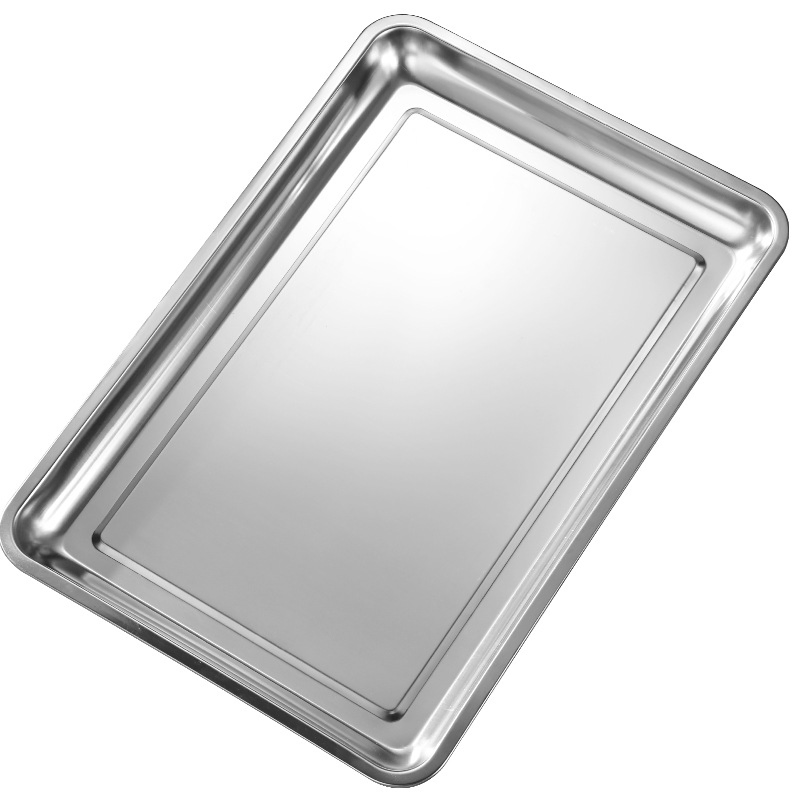 Stainless Steel Rectangular Flat-Bottom Baking Pan - Suitable for Roasting Baking