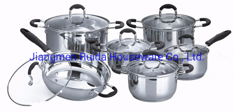High-End Multifunction Combination 8PCS Stainless Steel Cookware Sets with Steamer for Frypan with Non-Stick Coating
