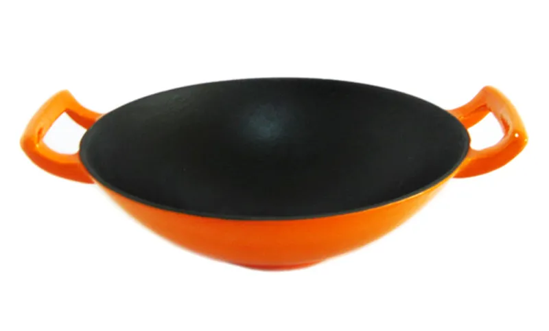 Enamel Cast Iron Wok 36cm