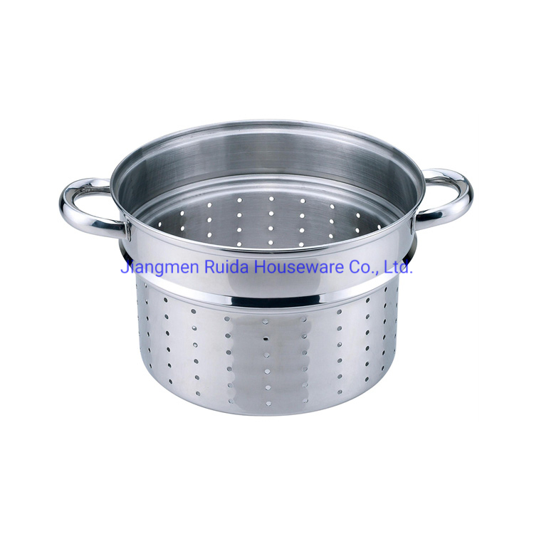 Induction Capsule Bottom 13 PCS Stainless Steel Cookware Sets with Stainless Steel Pasta Steamer Pots and Pans