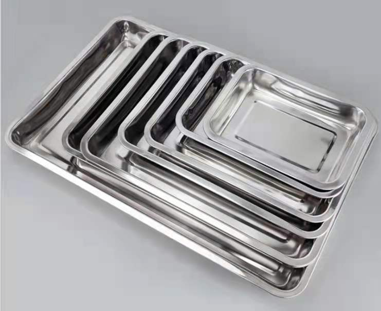 Stainless Steel Rectangular Flat-Bottom Baking Pan - Suitable for Roasting Baking