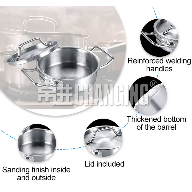 20cm Stainless Steel Saucepan with Single Handle (SSA-200B) Stock Pot