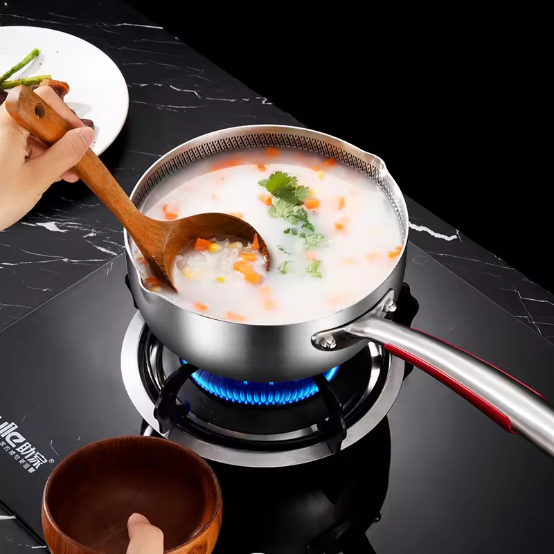 Customized 316 Stainless Steel Multifunctional Wok Pan Non-Stick Snow Pan and Honeycomb Fryer Modern Design Milk Pan Cookware