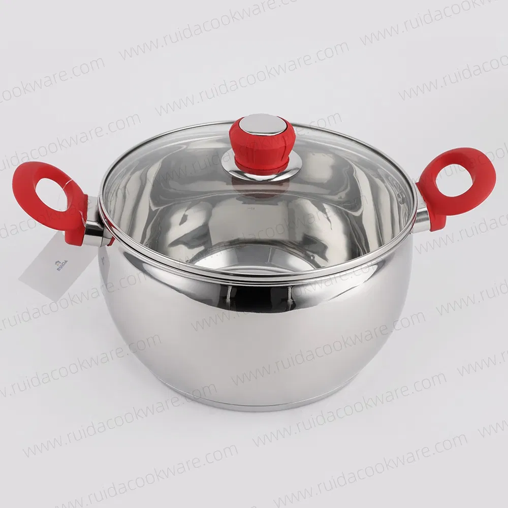 Hot Seller Induction Soft Touch Safest Stainless Steel Apple Shape Cookware