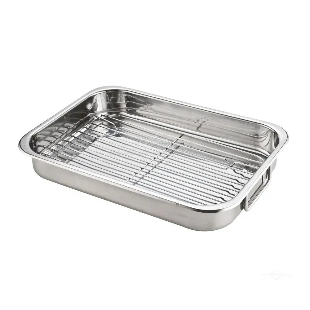 Oven and Grill Roasting Rack Set Baking Pan and Cooling Rack Cookie Tray Stainless Steel Bake Pan