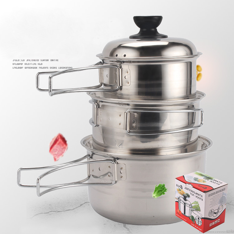 401 Stainless Steel Cookware Milk Pan with Adjustable Handle