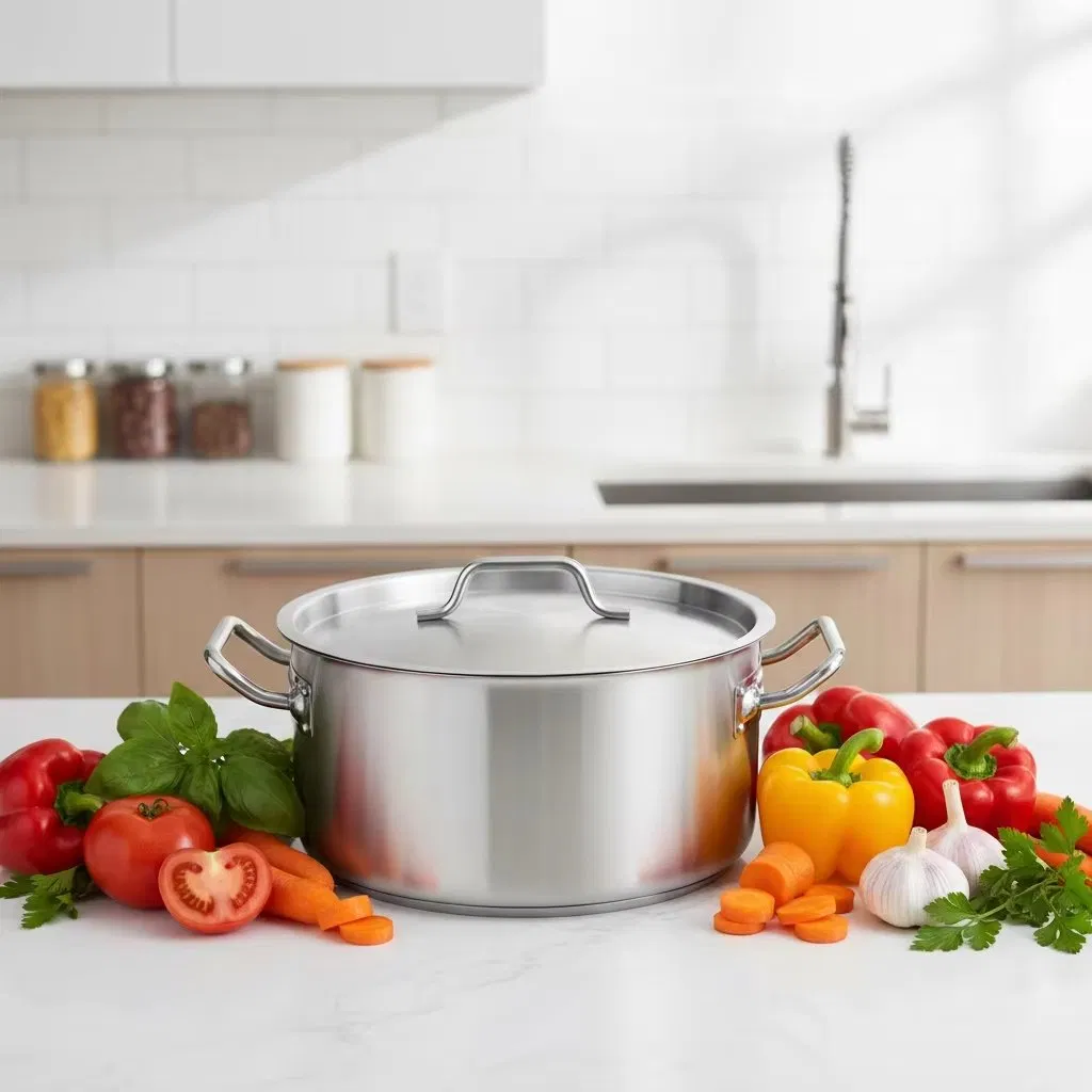 Heavy-Duty Stainless Steel Stock Pot with Lid Popular Cookware Equipment for Hotels &amp; Restaurants