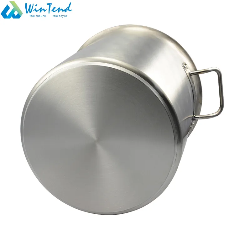 Stainless Steel Cookware Cooking Food Stockpot Steamer Induction Stock Pot with Sand Sandwich Bottom