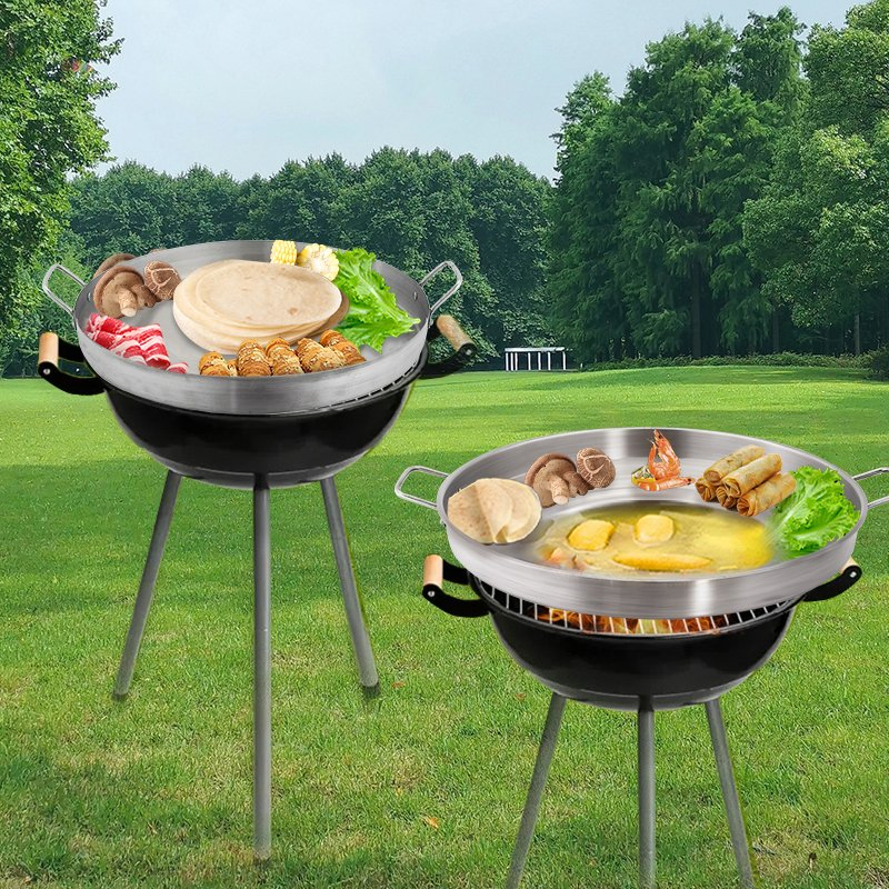 Gas Stove Outdoors Heavy Duty Kitchen Cookware Set Stainless Steel Convexed Comal Coza
