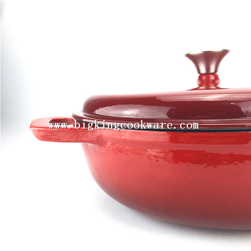 7 Qt Classic Red Oval Enamel Cast Iron Dutch Oven with Self Basting Lid (Red)