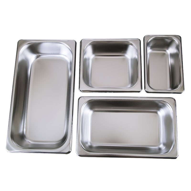 Stainless Steel Fast Food Rectangular Food Pan with Lid