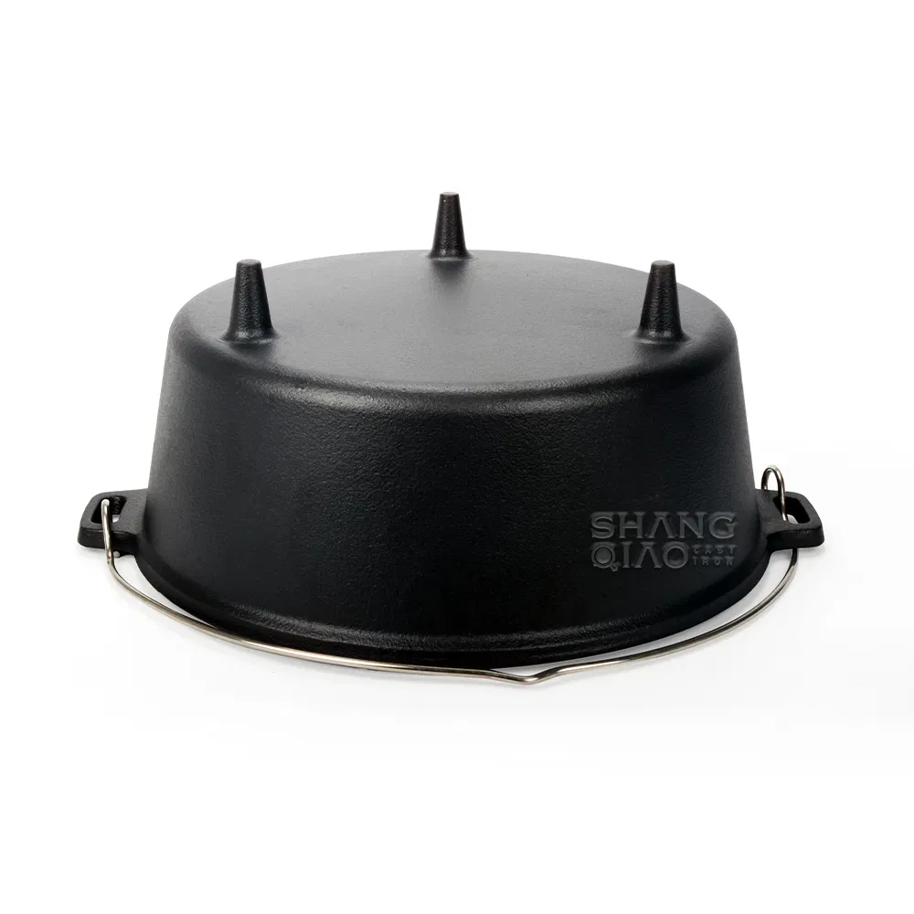 Customized Logo Pre-Seasoned Round Outdoor Cast Iron Cookware Camping Pot Dutch Oven