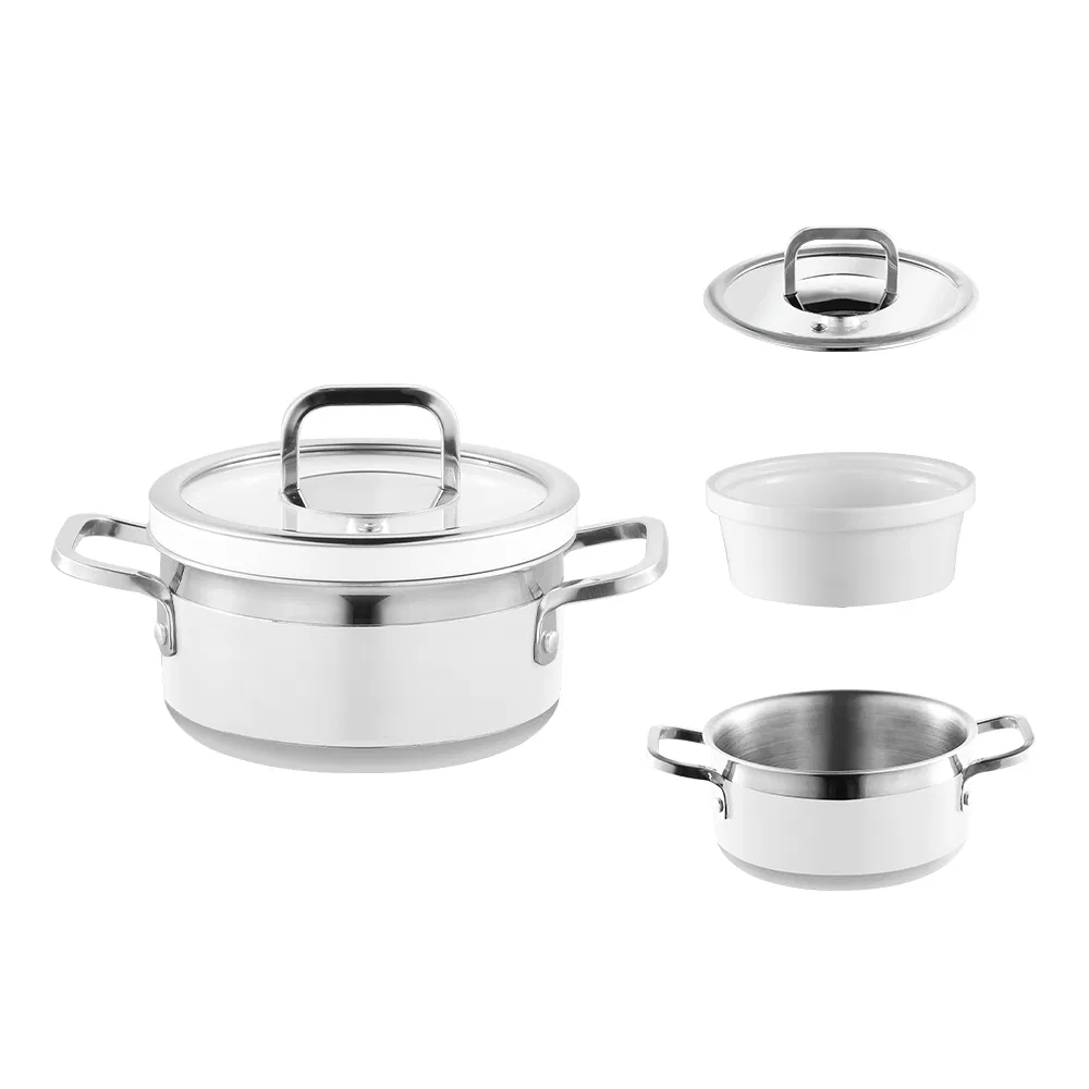 New Stainless Steel Heavy Duty Ceramic Induction Kitchen Cookware Pan