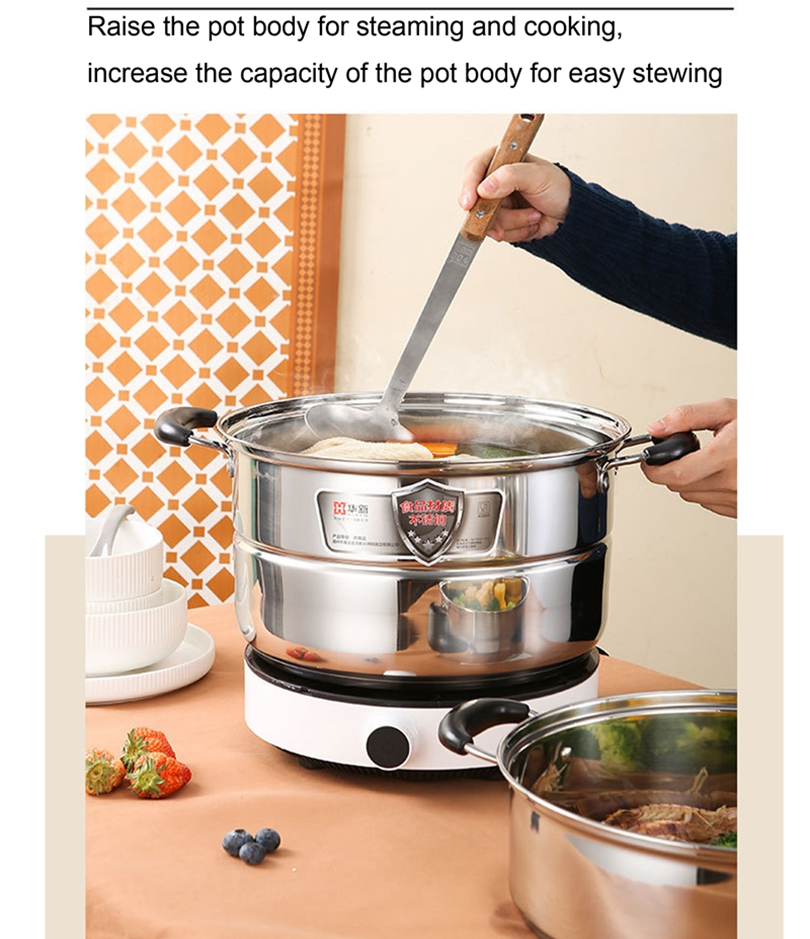 6PCS Stainless Steel Cookware Set Steamer Set