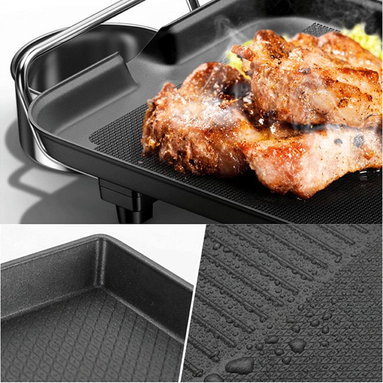 Electric BBQ Oven Less Smoke Roasting Pan Korean Stainless Steel Non - Stick Teppanyaki