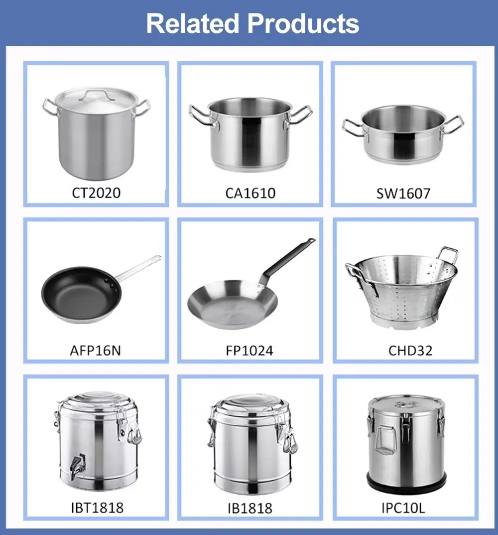 Food Grade Heavy Commercial Soup Pot Stainless Steel Stock Pot Induction Cookware