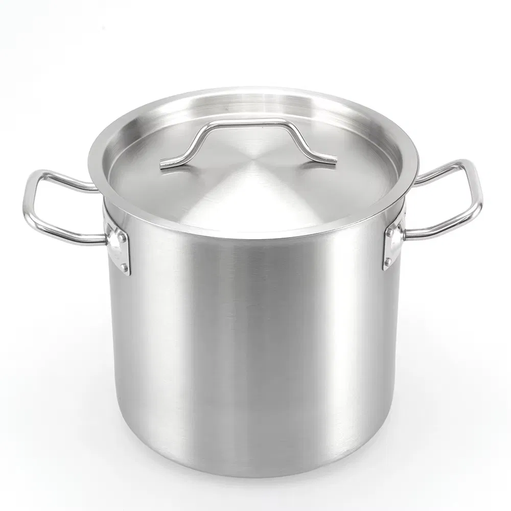 Heavy-Duty Stainless Steel Stock Pot with Lid Cookware Equipment for Hotels &amp; Restaurants