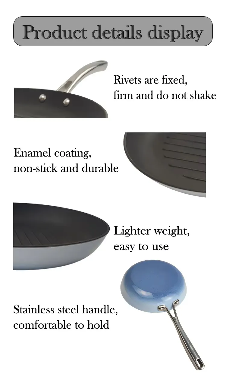 Lightweight Iron Grill Frying Pan 8