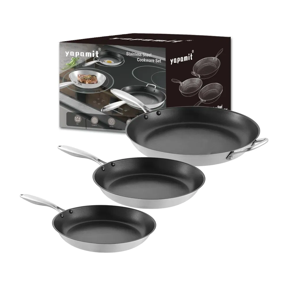 Wholesale 32 Cm Stainless Steel Non Stick Commercial Kitchenware Frying Pan