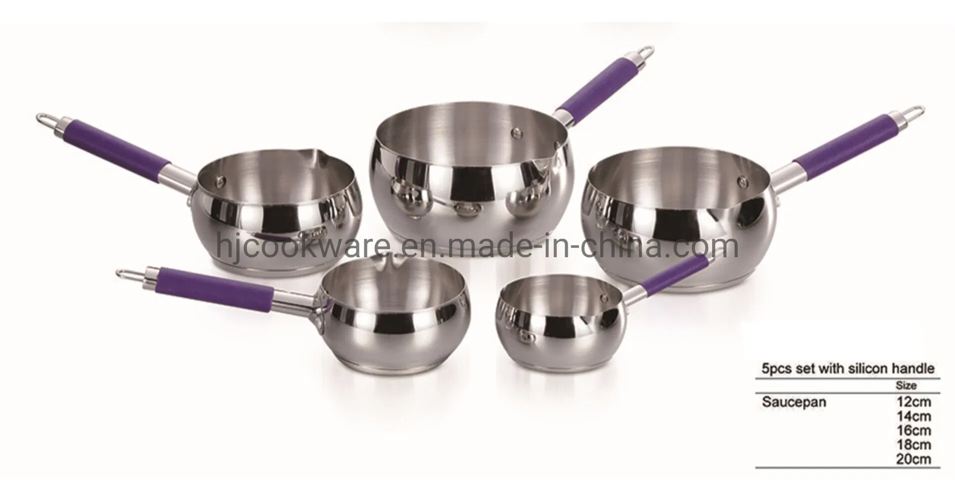 OEM Stainless Steel Saucepan with Silicone Handle