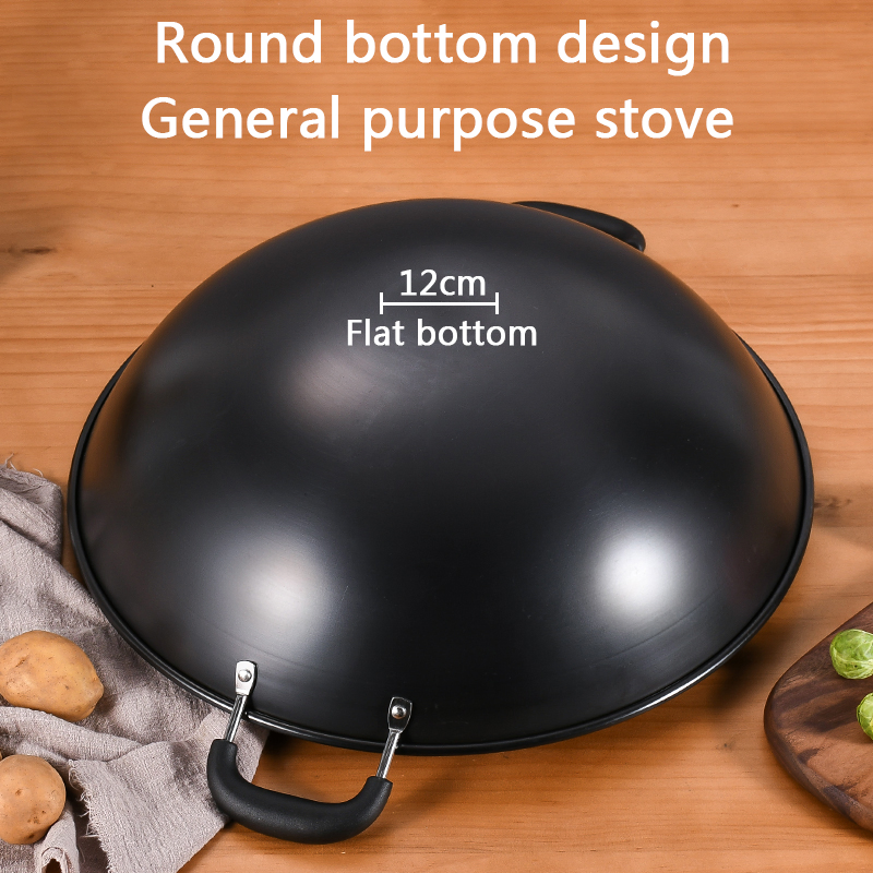 Stainless Steel Nitriding Anti-Rust Non Stick Braised Refined and Double Handle Wok