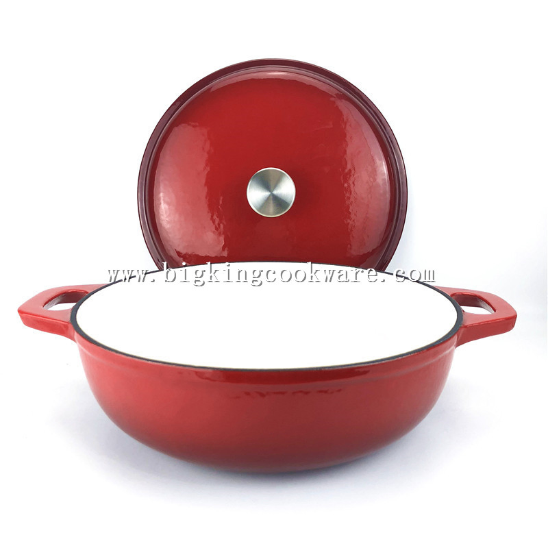 7 Qt Classic Red Oval Enamel Cast Iron Dutch Oven with Self Basting Lid (Red)