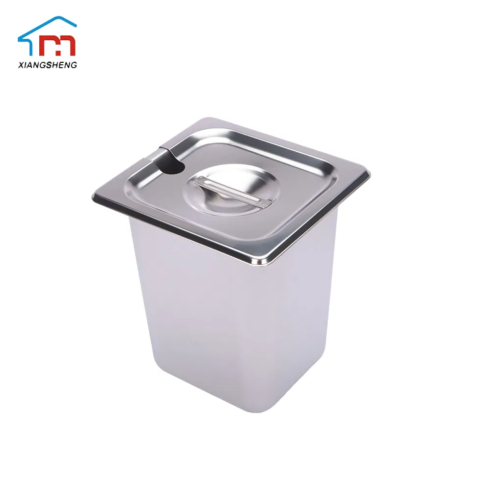 Xiangsheng 1/6 Size Silver Stainless Steel Gn Pan Hotel Freezer Gastronomy Container
