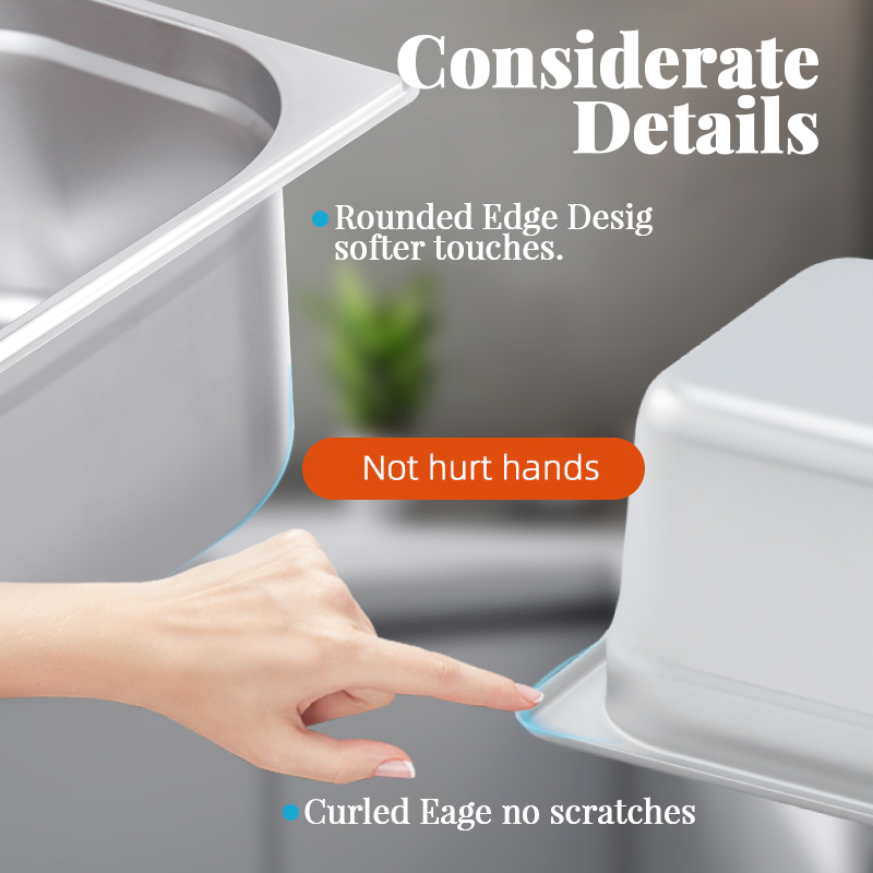 Daosheng Hot Selling Commercial Stainless Steel with Cover for Hotels Restaurants Gn Pan Ice Cream Pan Buffet Basin