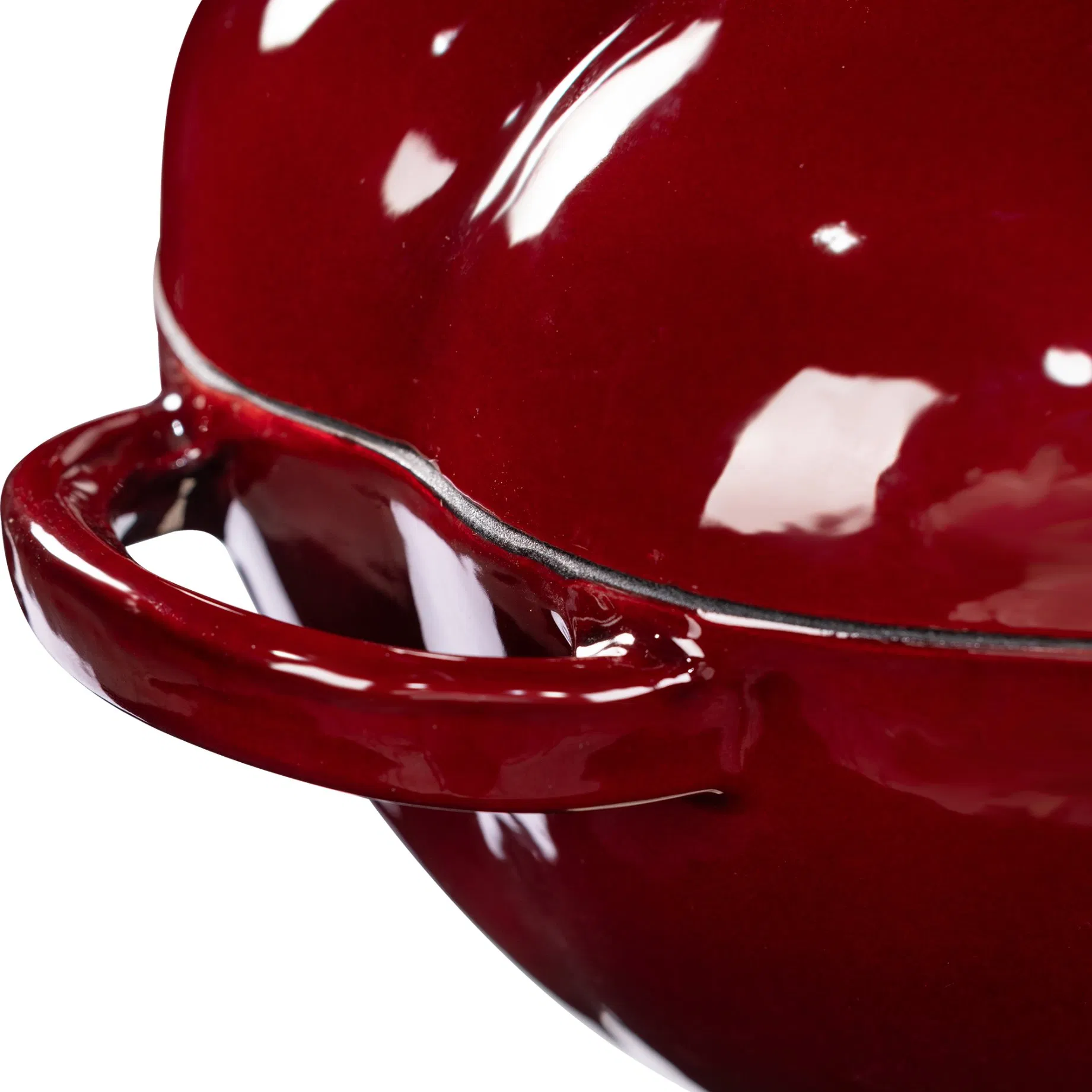 Tomato Shaped Enameled Dutch Oven with Stainless Steel Stem Handle Heavy Cast Iron Dutch Oven