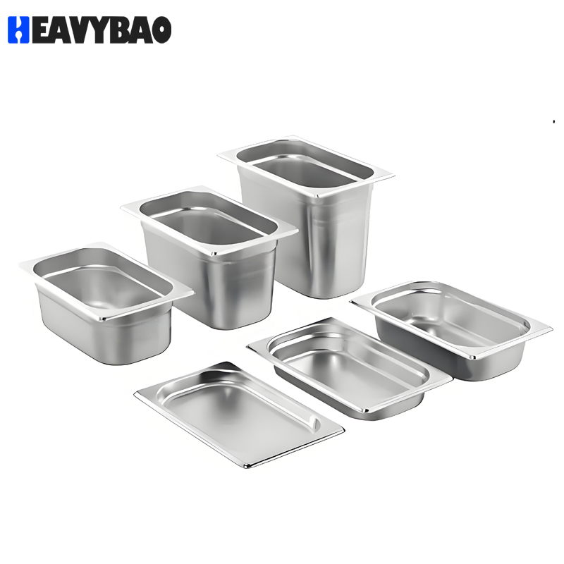 Heavybao Stainless Steel Gn1/1 Gastronorm Pan Commercial Kitchenware Buffet Food Container