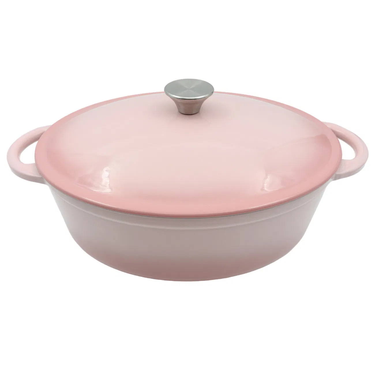 Pink Enameled Cast Iron Dutch Oven with Stainless Steel Knob