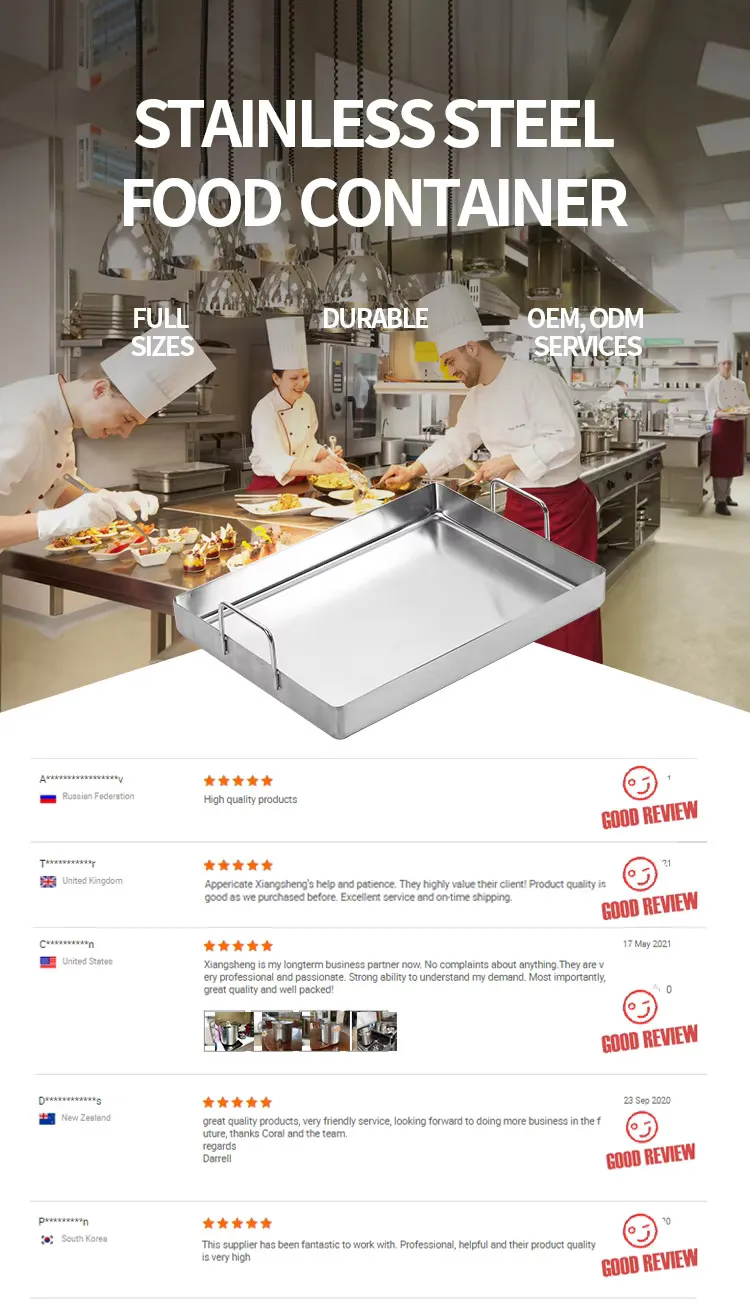 Stainless Steel Food Pan Griddle Top Deep Baking Roasting Pan