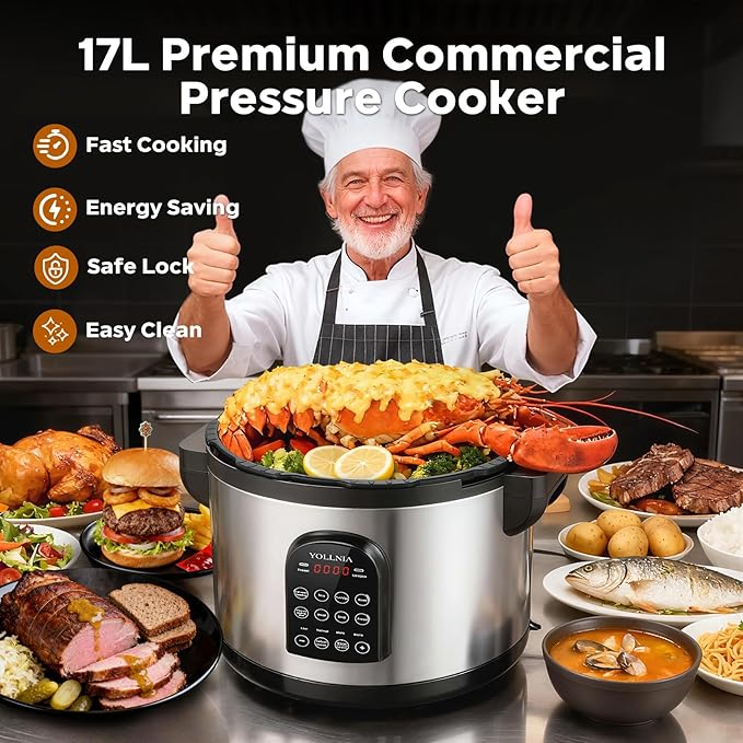 17L Commercial Electric Pressure Cooker Fast Cooking Food Saving Energy