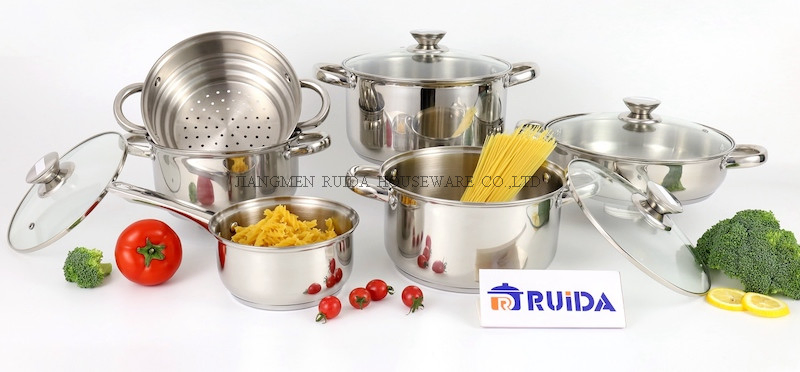 Kitchen Utensils Couscous Pot Steamer 10PCS Stainless Steel Cookware Set