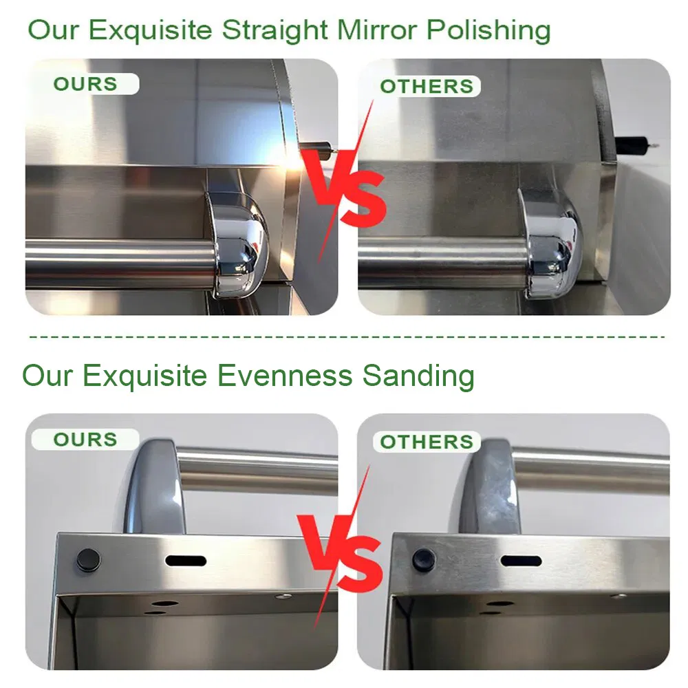 Factory Heavy Duty Premium Stainless Steel 304 Built-in Outdoor Kitchen Barbecue BBQ 2b 2 Burners Gasteppanyaki Griddle with Lid