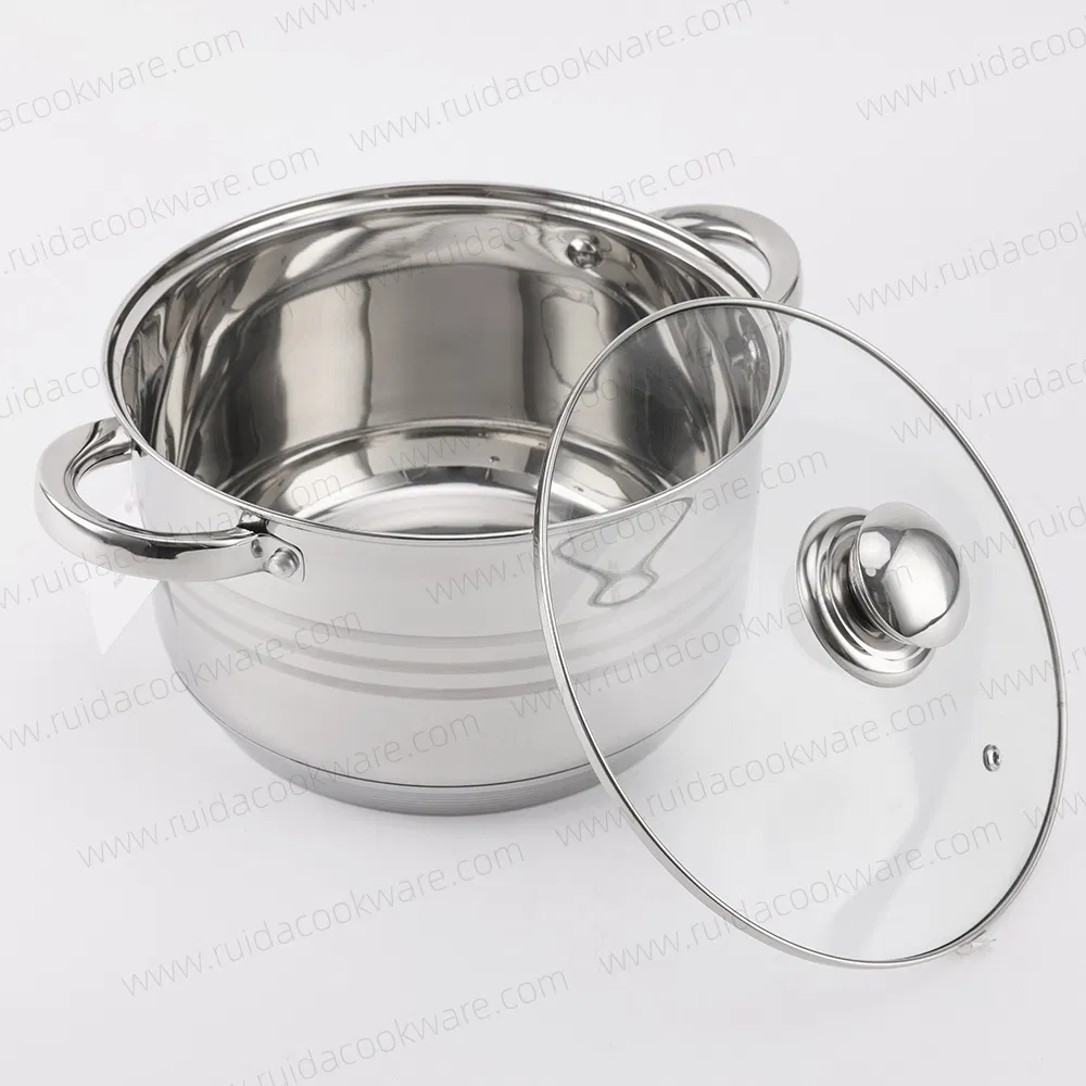 Stainless Steel Non-Stick Commercial Induction German Cookware Set Glass Lid