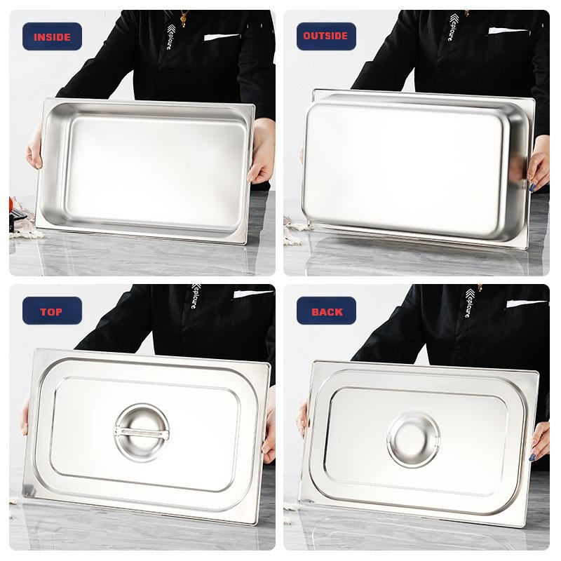 Professional Polished Grade 201 304 Stainless Steel Gn Pan for Kitchen Use