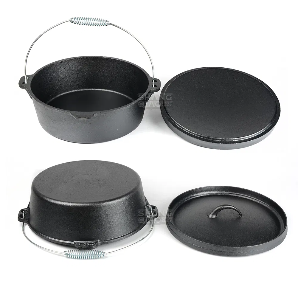 Wholesale Heavy Duty Outdoor Black Camping Pot Dutch Oven Cast Iron Cookware Dutch Oven
