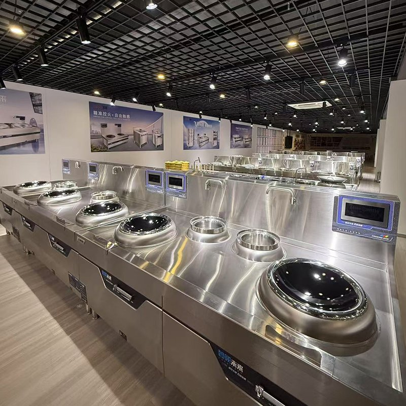 Commercial Gas Double Cooking Stove and Commercial Stainless Steel Cookware