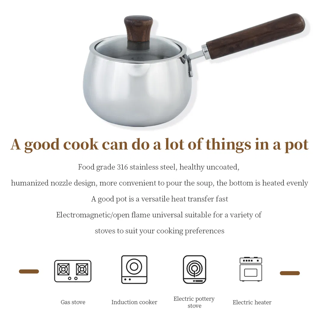 316 Stainless Steel Baby Food Milk Small Stockpot