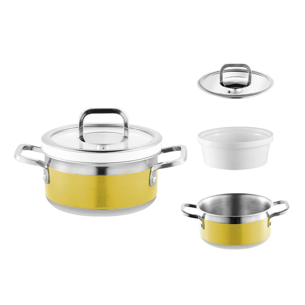New Stainless Steel Heavy Duty Ceramic Induction Kitchen Cookware Pan