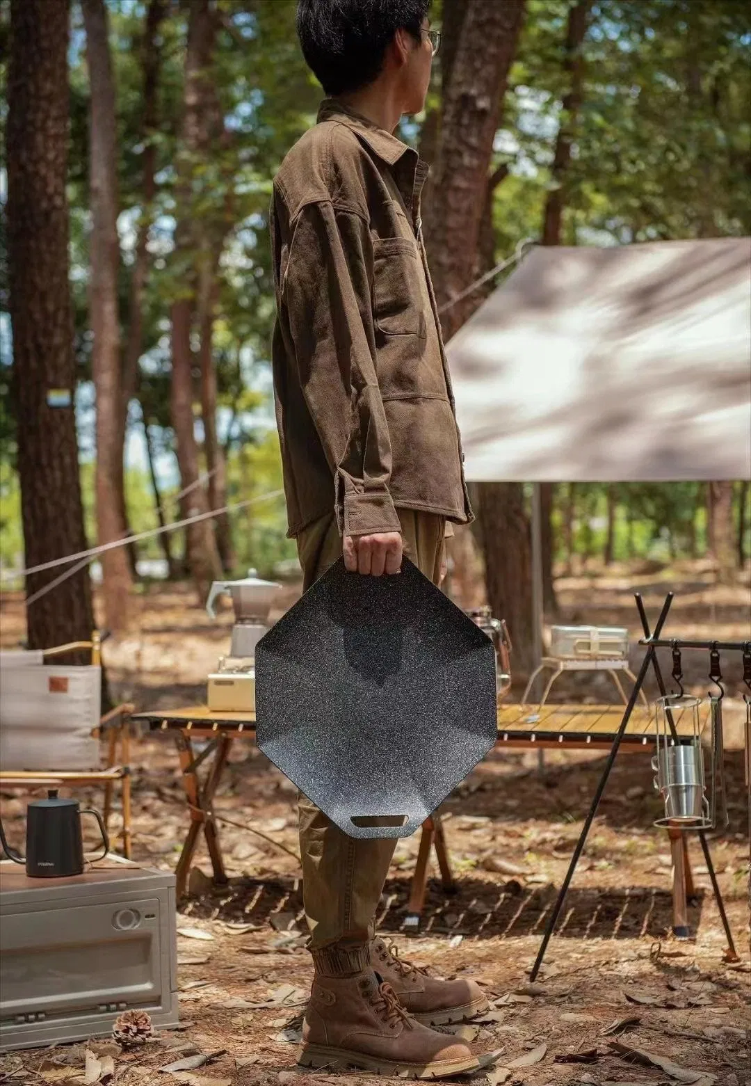 Outdoor Camping Roasting Pans Korean Nonstick Smokeless Barbecue Fry Griddle Grill