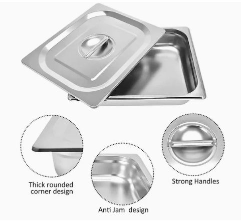 Professional Polished Grade 201 304 Stainless Steel Gn Pan for Kitchen Use