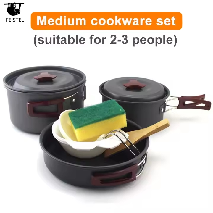 High Quality Outdoor Lightweight Folding Compact Folding Cookware Pots for Portable Outdoor Adventures