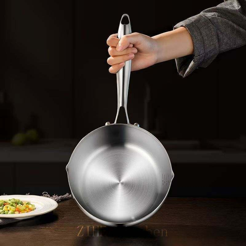 Thickened Food Grade Stainless Steel Milk Pan Non-Stick Uncoated Zihe Kitchen