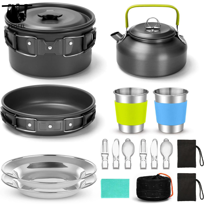 Compact and Lightweight Cookware Mess Kit for Camping Enthusiasts