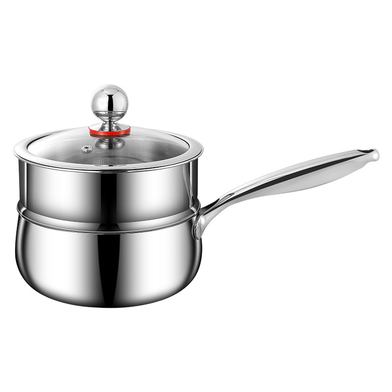 Food Grade 3 Layer Steel Snow Pan Milk Pot Soup Pot Steamer for Home Cooking Baby Food