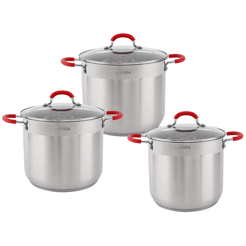 6PCS Stainless Steel Cookware Set Induction Bottom Stockpot